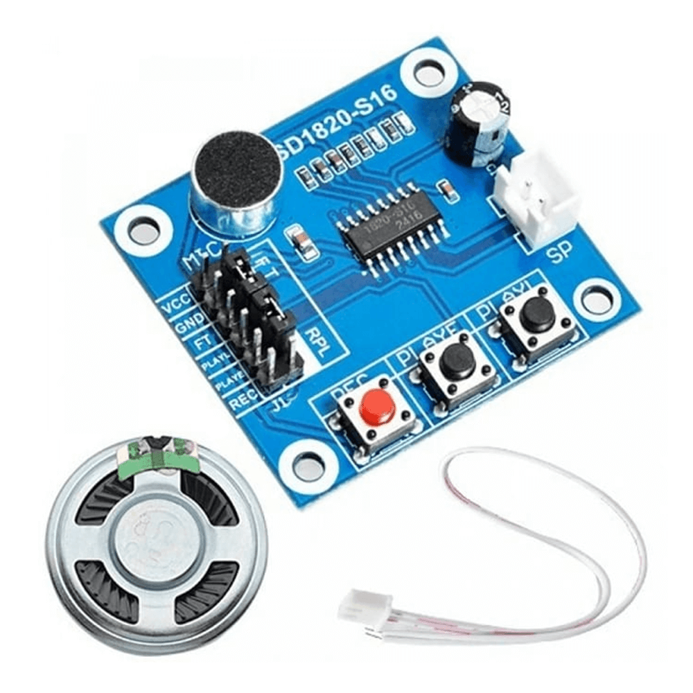ISD1820 3-5V VOICE MODULE RECORDING AND PLAYBACK MODULE WITH MICROPHONE AND 0.5W SPEAKER