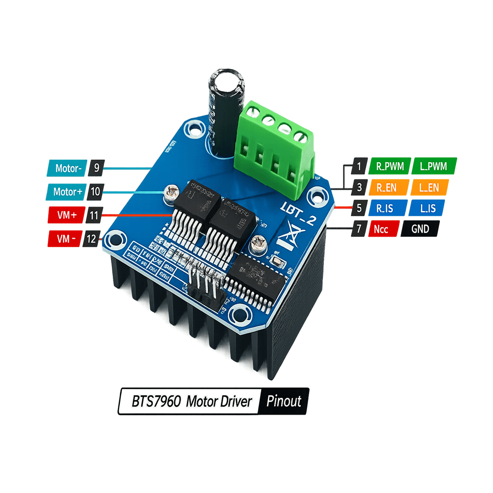  BTS7960 43A H-Bridge Motor Driver Module alternate view
